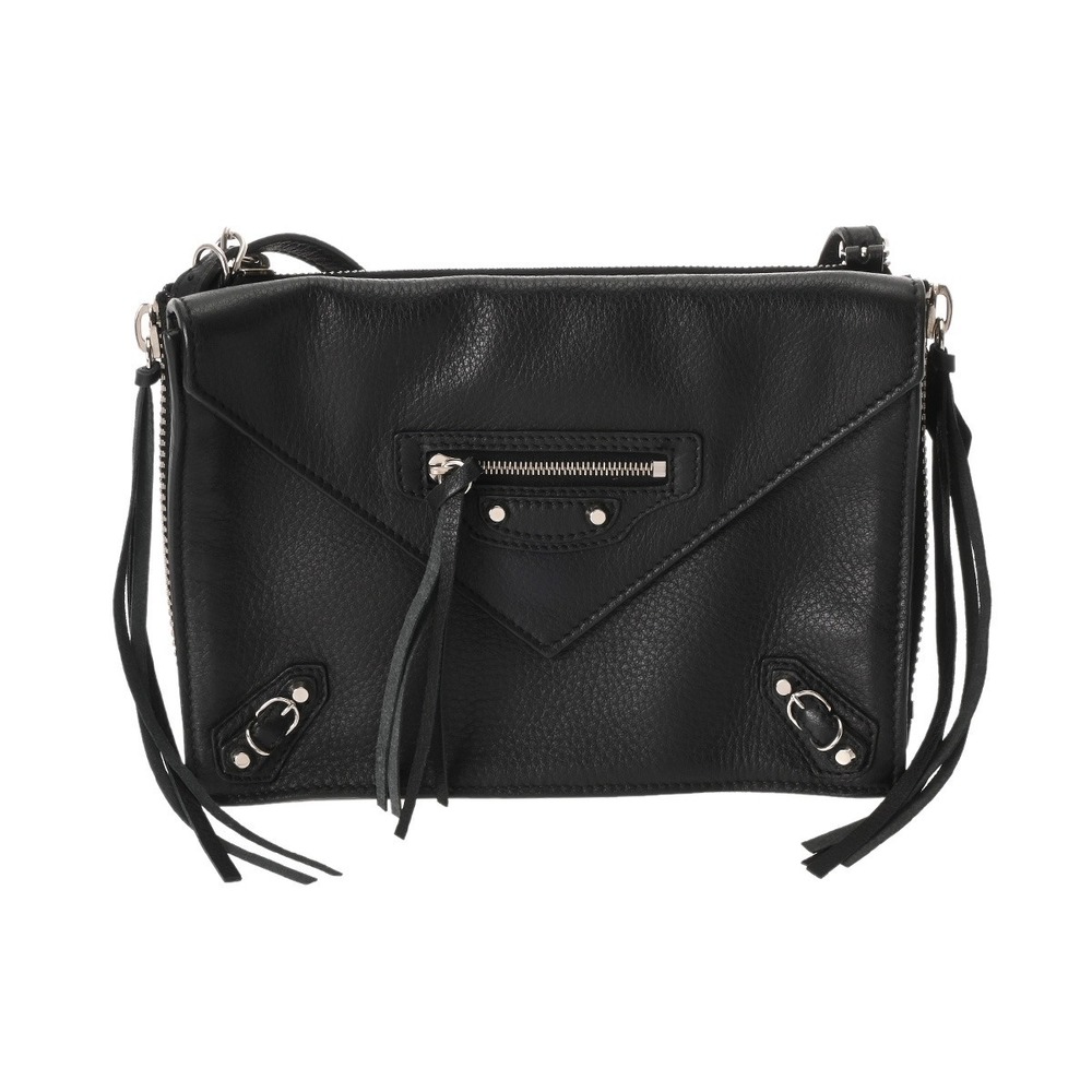 BALENCIAGA Paper Triple XS Black Leather Shoulder Bag